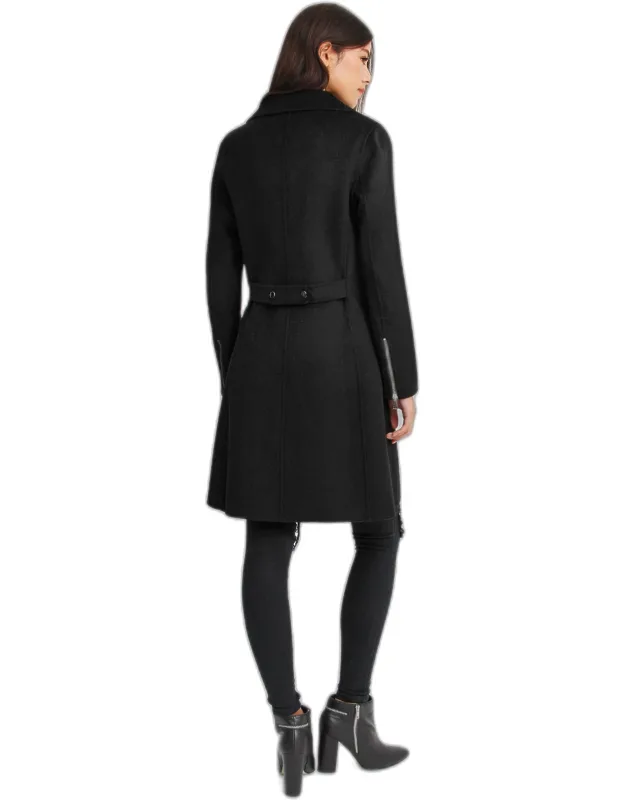 Wool Blend Moto Coat