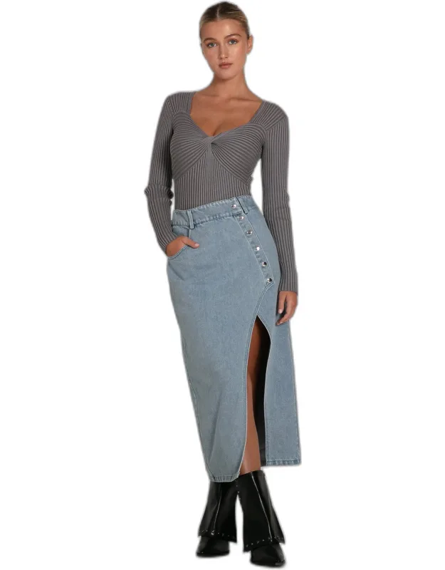 Denim Midi Skirt