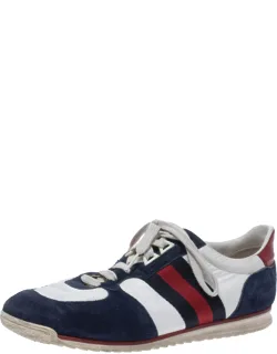 Multicolor Suede And Nylon Lace Up Low Top Sneakers