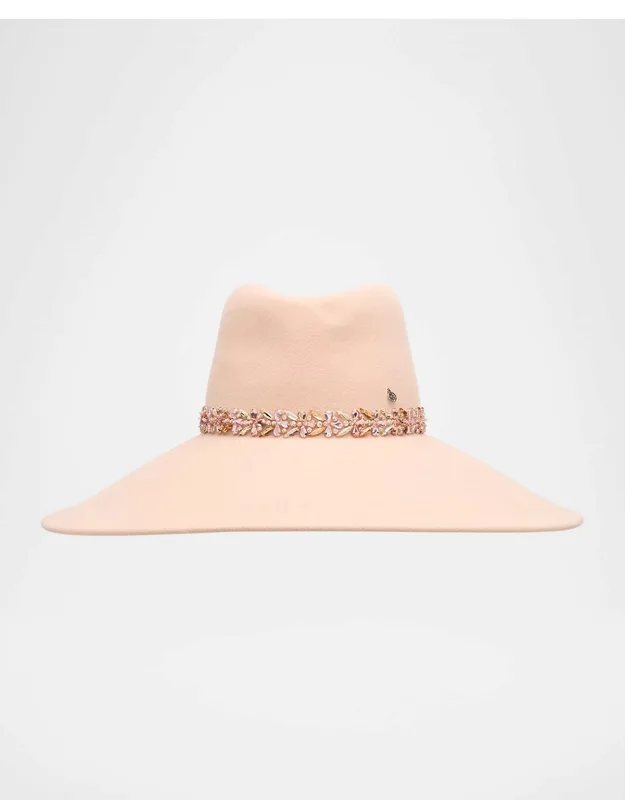 Jewel Strass Felt Wool Fedora Hat