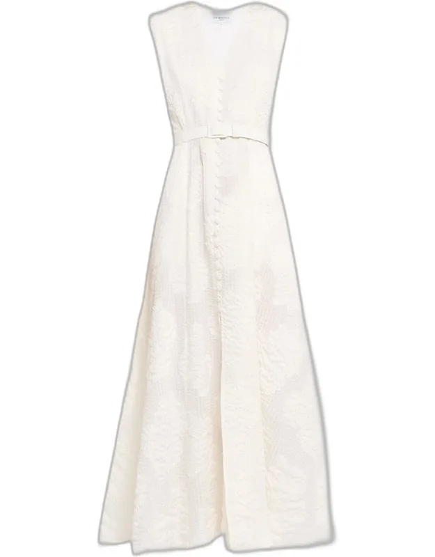 Seersucker Fil Coupe Poplin Maxi Dress