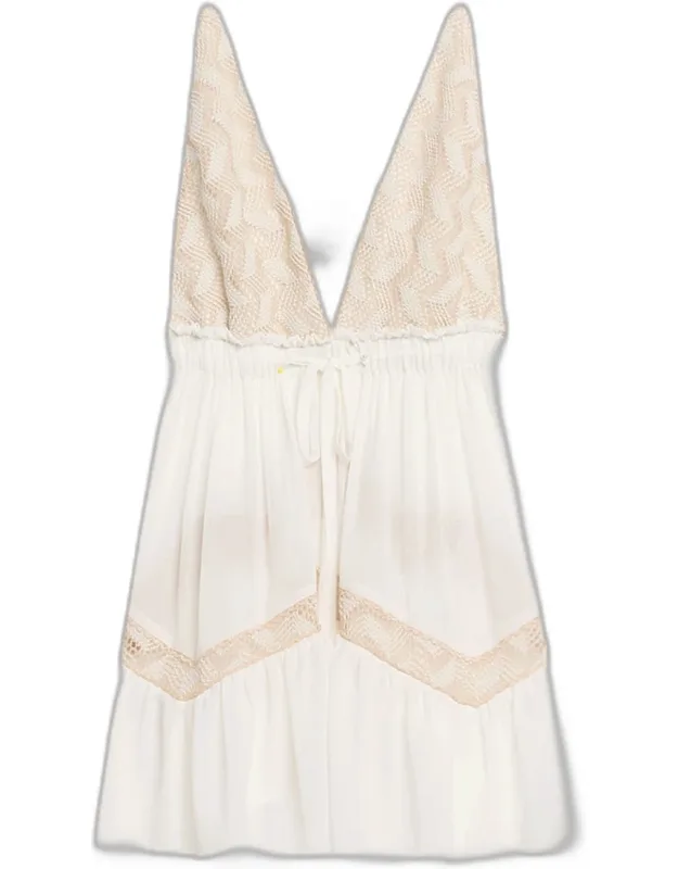 Crochet-trim Mini Dress
