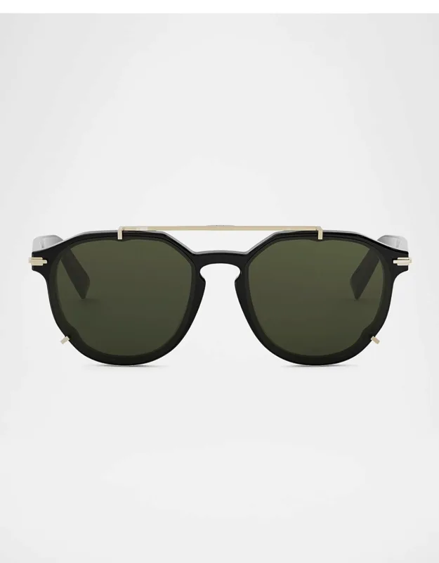 Black Suit Ri Round Acetate & Metal Sunglasses