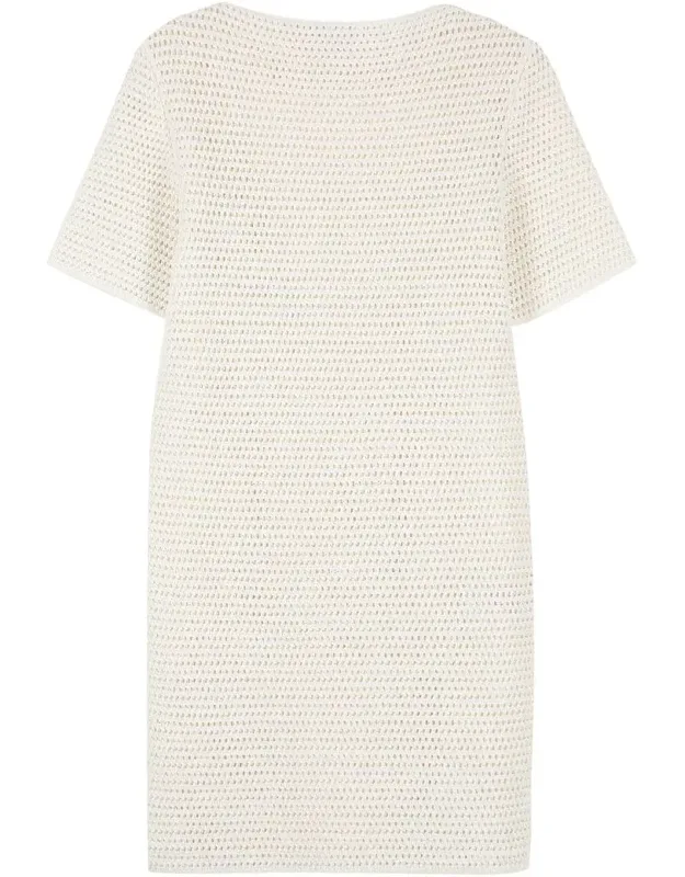Lace-effect Knitted Dress