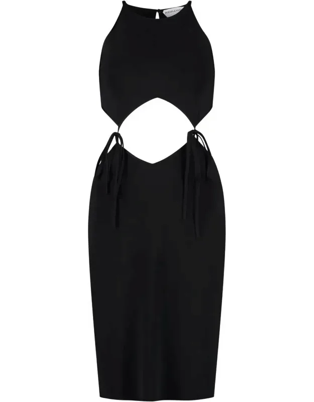 Jersey Dress With Cut Out Details And Back Button Fastening