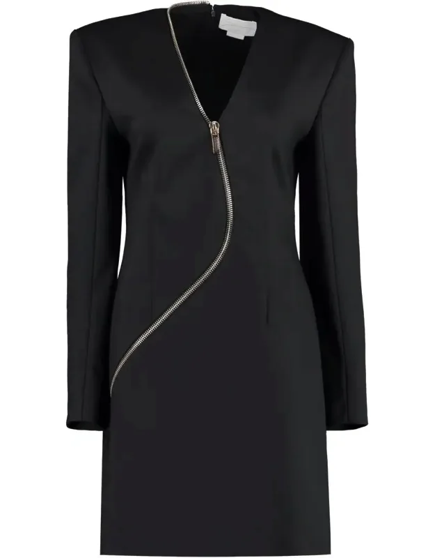 Dress V-neck Wool-blend