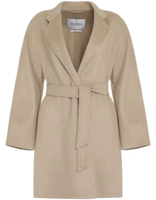 Harold Cashmere Coat Hand-made Item, Lapel Collar, Coordinated Waist Belt
