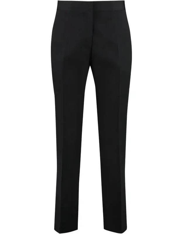 Wool Cropped Trousers With Two Back Welt Pockets