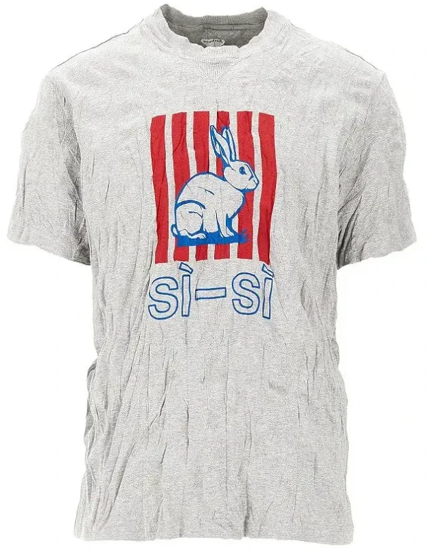 Rabbit Print Froissé Jersey T-shirt