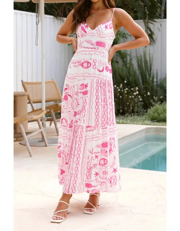 Woven Back Tie Maxi Dress