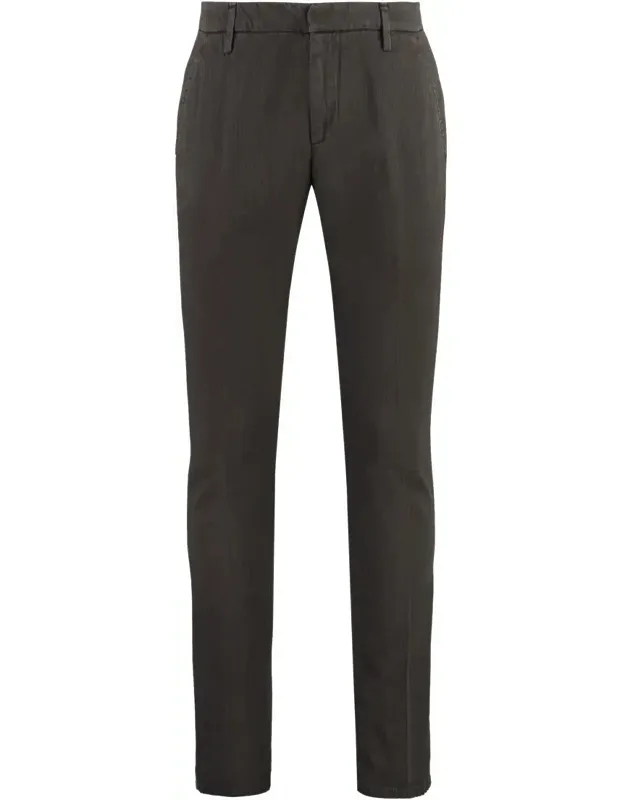 Cotton Chino Trousers With Two Side Pockets And Roll-up Ankle Cuffs