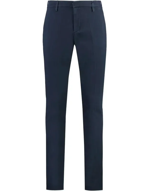 Cotton Chino Trousers With Two Side Pockets And Buttoned Back Welt Pockets