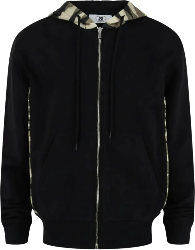 Zip Up Hoodie With Hooded Neckline And Front Patch Pockets