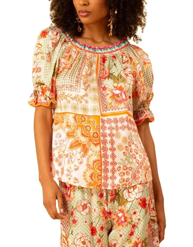 Tatum Silk-blend Blouse, Luxurious Blend Of Silk And Viscose