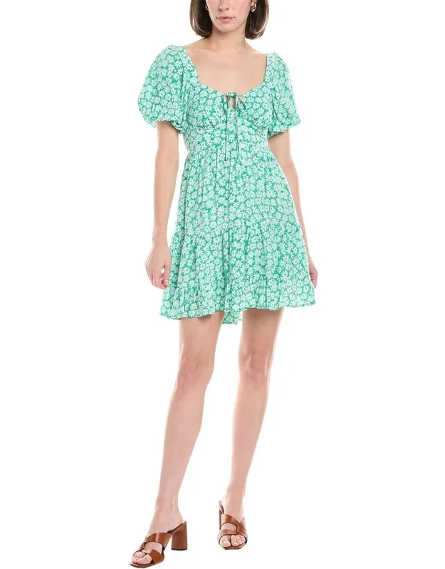 Puff Sleeve Mini Dress