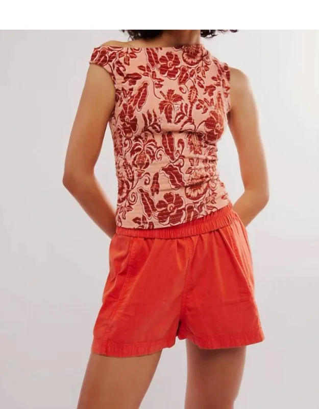 Shea Top In Combo With Cap Sleeves And Off-the-shoulder Neckline
