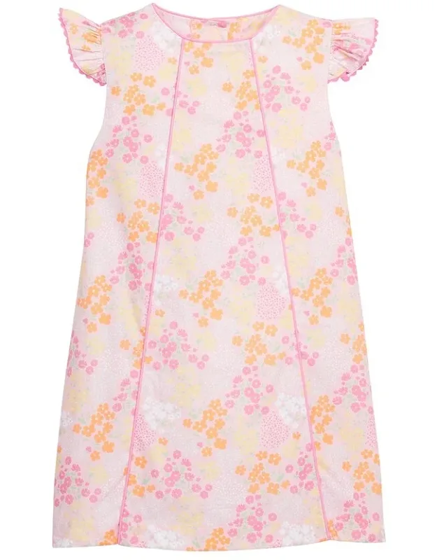 Little English Apron Dress With Derby Floral Pattern And 100% Cotton
