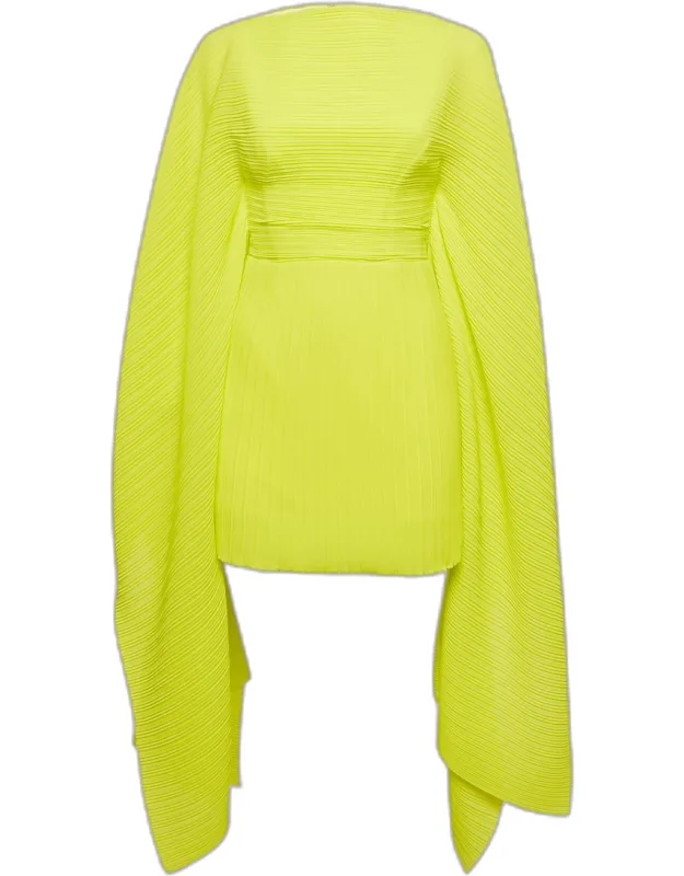 Plisse Long Sleeve Mini Dress