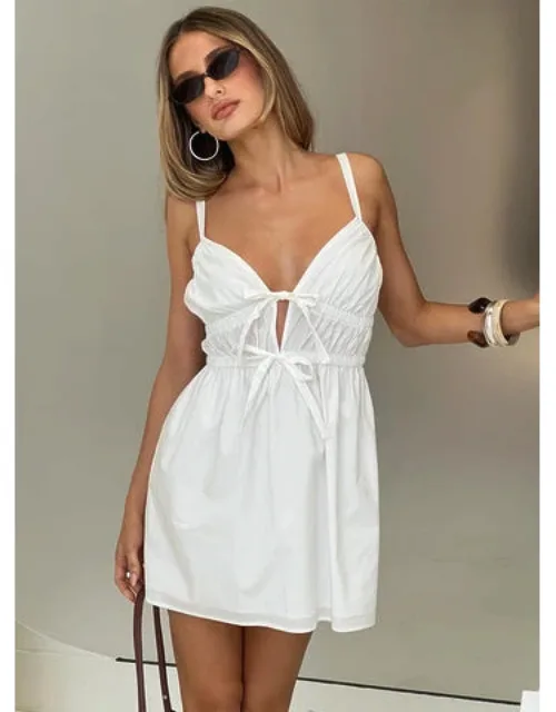 Viviette Ruched Mini Dress With V Neck And Adjustable Shoulder Straps