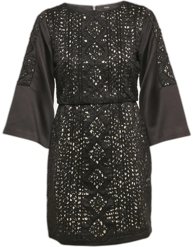 Embellished Satin Mini Dress