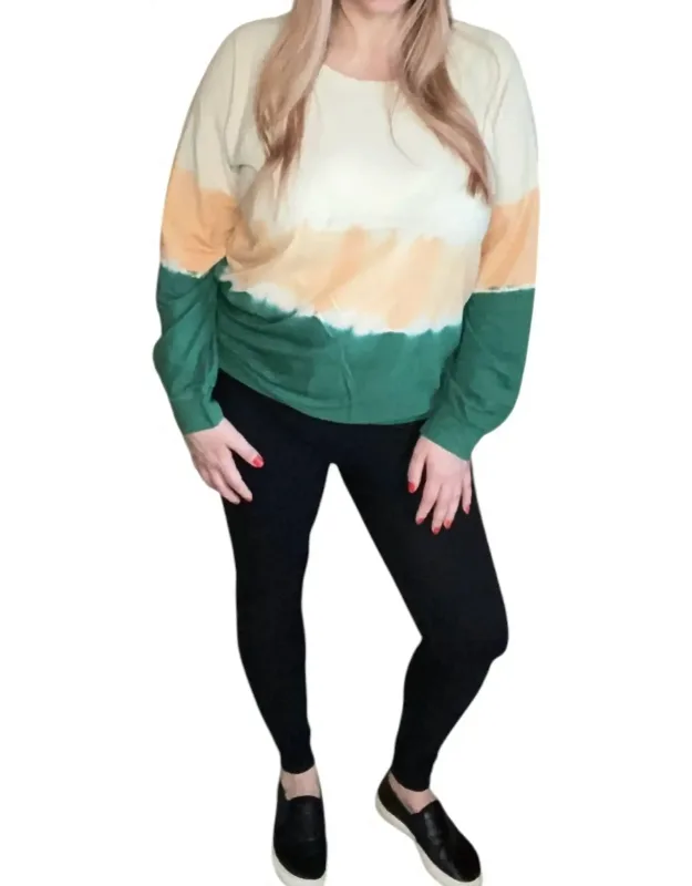 Dye Terry Long Sleeve Top Cozy Pullover Balances Style And Comfort