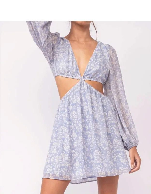 Romantic Floral Plunge Cutout Dress