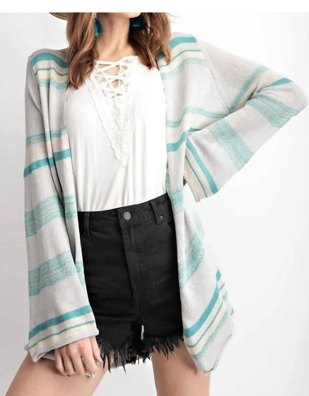 Coastal Striped Knit Cardigan