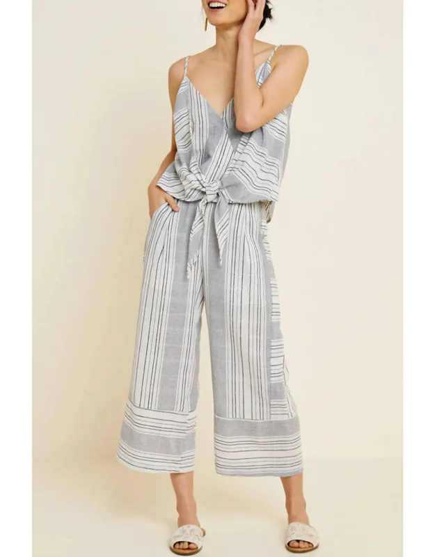 Paloma Stripe Wide Leg Jumpsuit Set