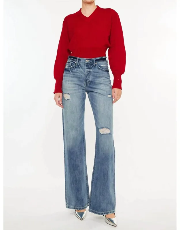 Ultra High Rise Flare Jean With Pockets And Zip Closure