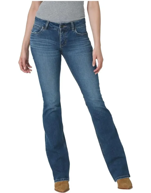 "retro Mae Mid Rise Bootcut Jean - Classic 5-pocket Styling, Comfortable Cotton Blend"