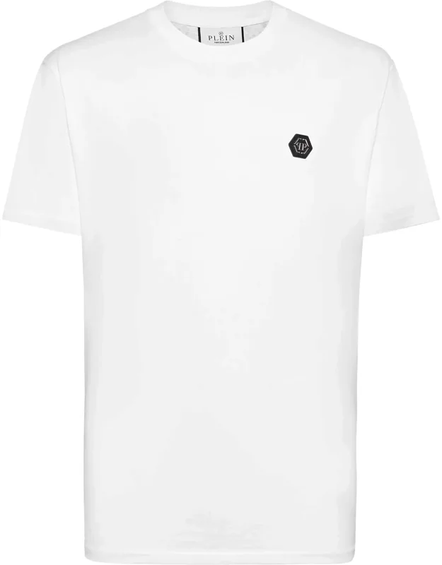 T-shirt Round Neck Ss With Bejewelled Rain Print And Rib Knit Neckline