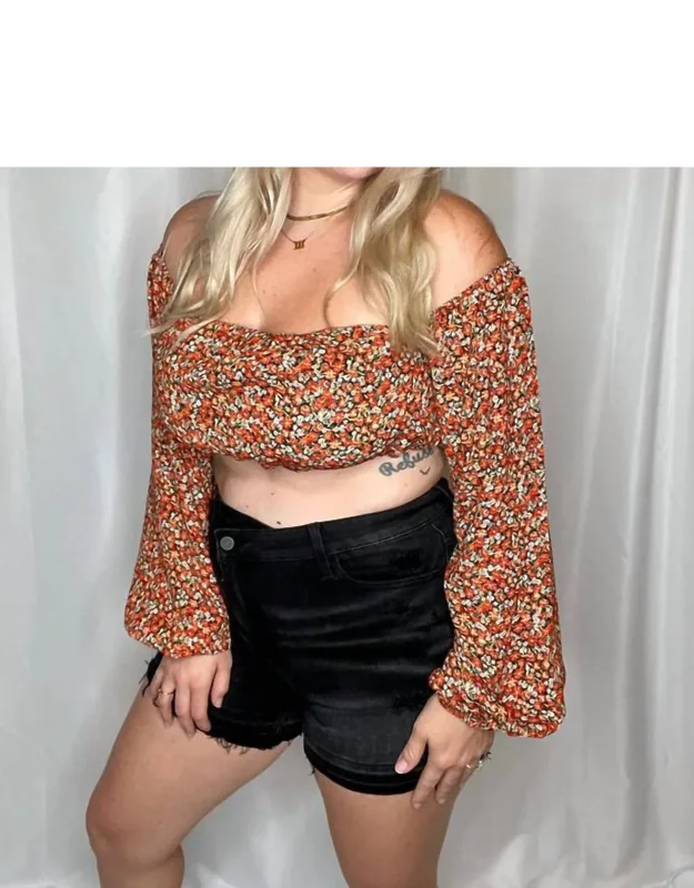 Floral Forever Long Sleeve Crop Top