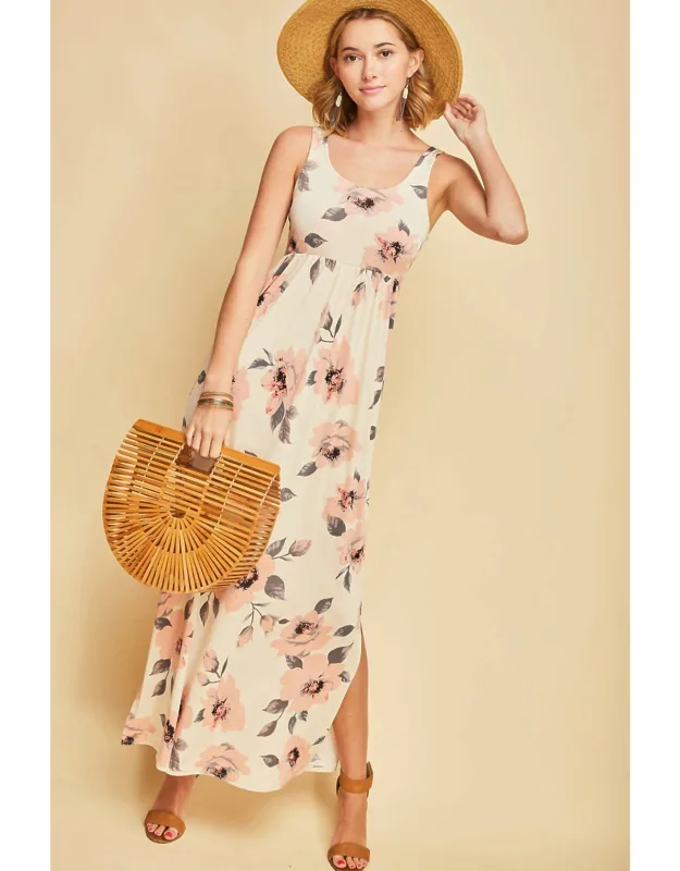 Floral Crewneck Maxi Dress
