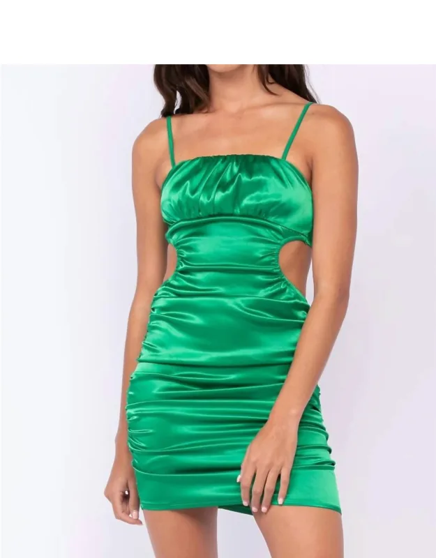 Ruched Open Back Dress