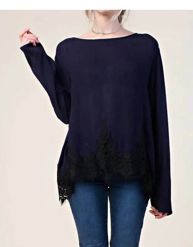 Intricate Lace Long Sleeve Top