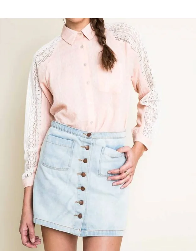 Chambray & Lace Blouse