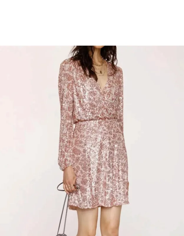 Surplice Sequin Dress