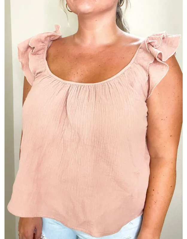 Ruffled Shoulder Top