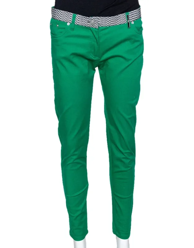 Cotton Contrast Waist Band Trousers