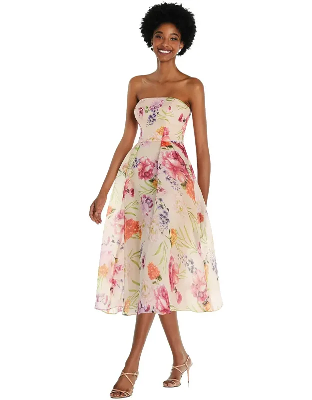 Floral Organdy Midi Dress