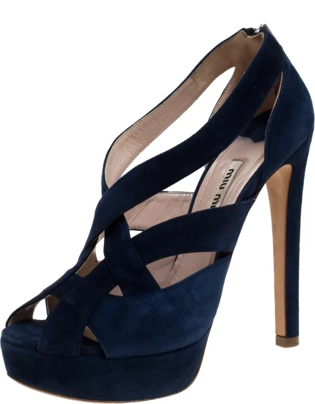 Suede Leather Strappy Platform Sandals