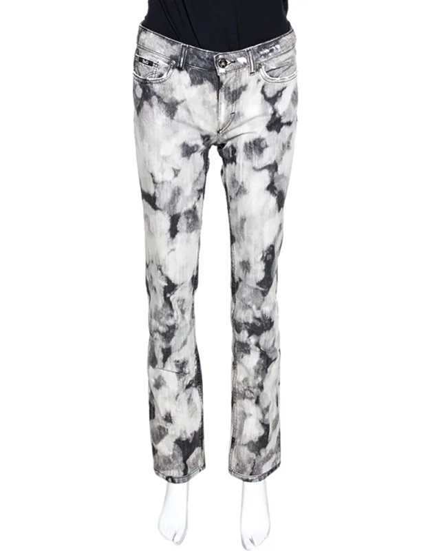 Acid Washed Denim Straight Fit Jeans