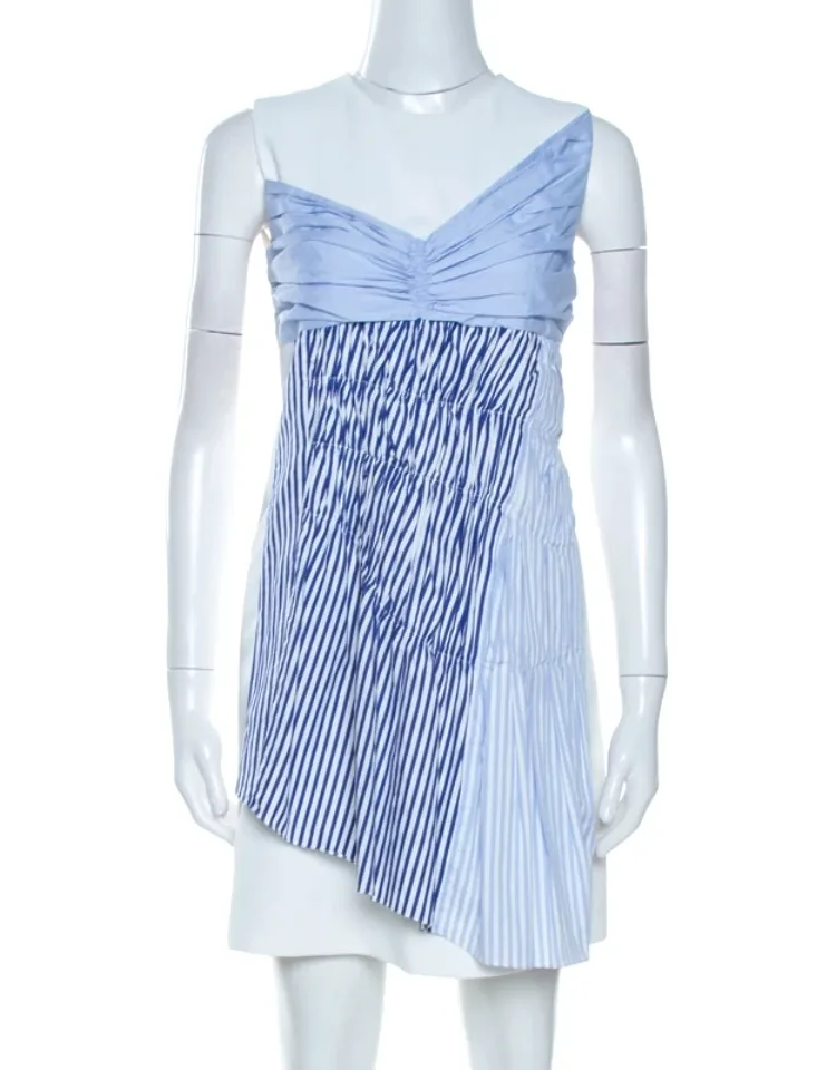 Paneled Cotton Overlay Mini Dress