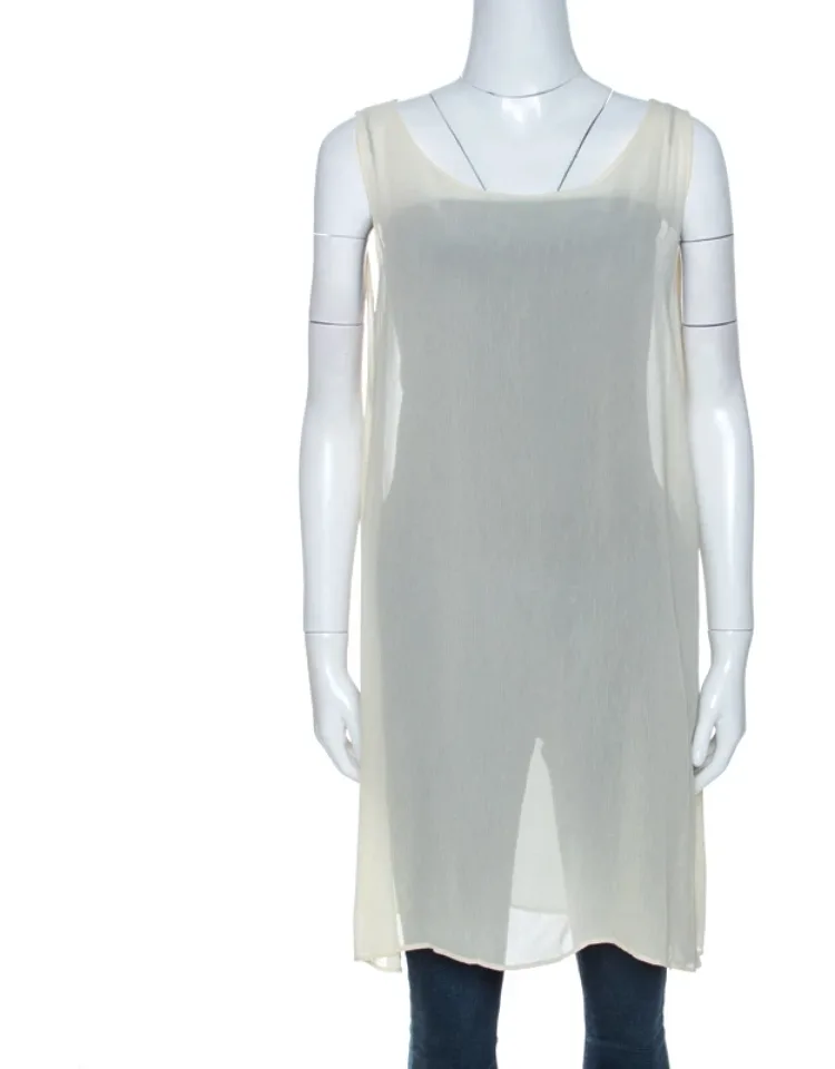 Vintage Cream Sheer Tunic Top