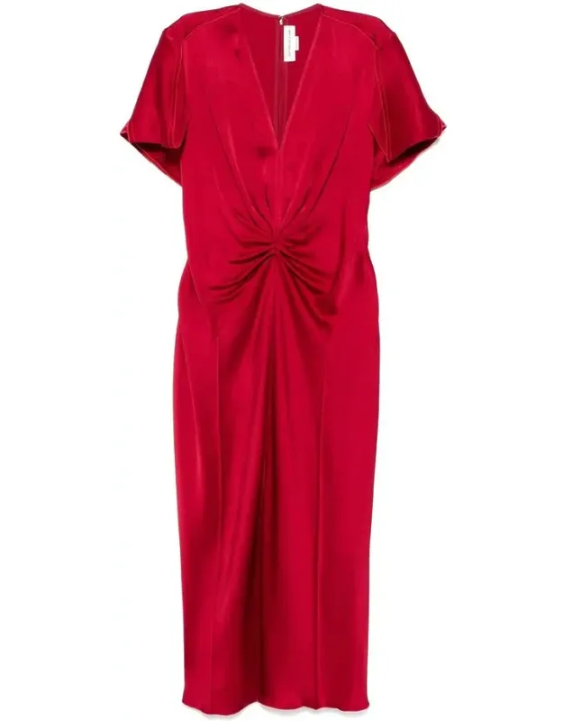 Dress V-neck Fitted Waistline