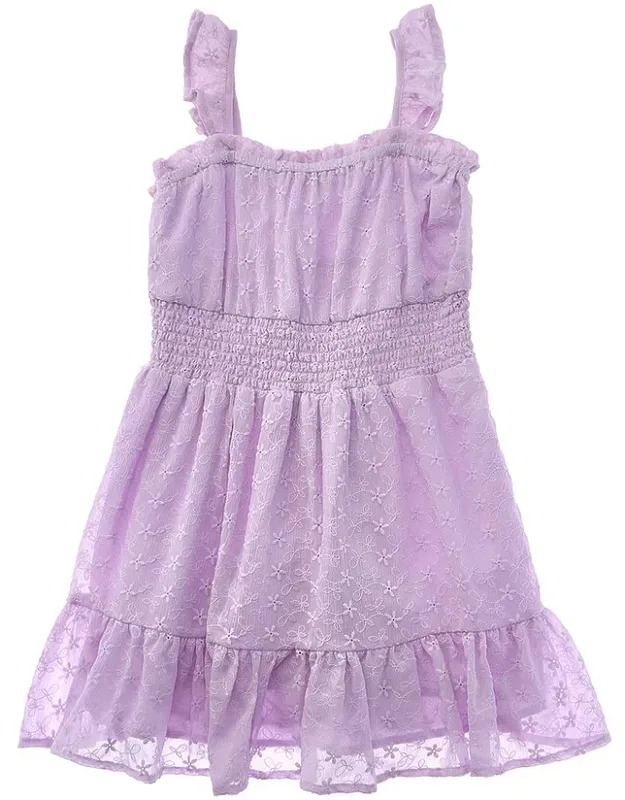 Dress With Smocked Waist And Ruffle Trim