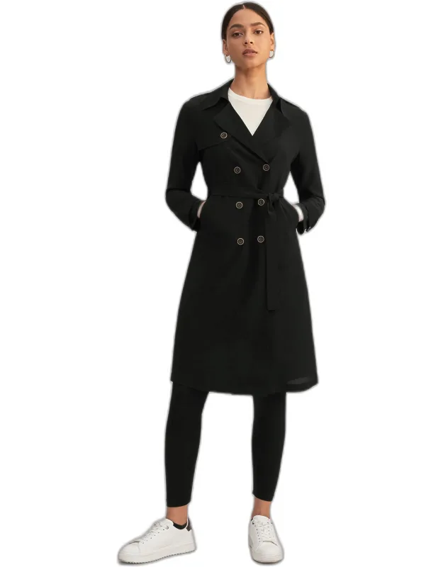 Classic Double Breasted Silk Trench Coat