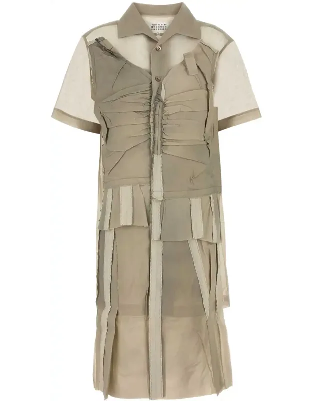 Cappuccino Mesh Shirt Dress