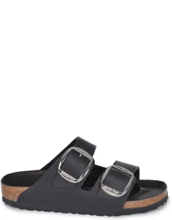 Slippers "arizona Big Buckle" With Adjustable Silver Buckles And Anatomical Cork Footbed