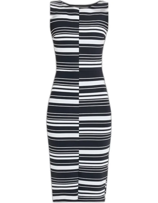 Striped Bodycon Midi Dress